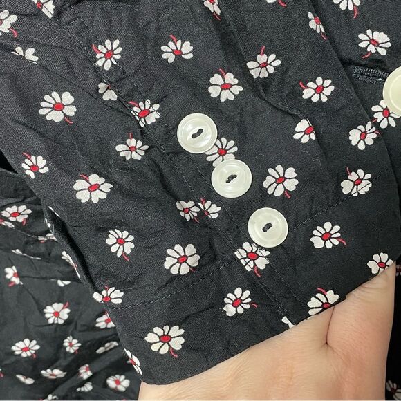 LizSport 90's Blazer Jacket Daisy Floral Print Single Button Closure Size M - Picture 7 of 10